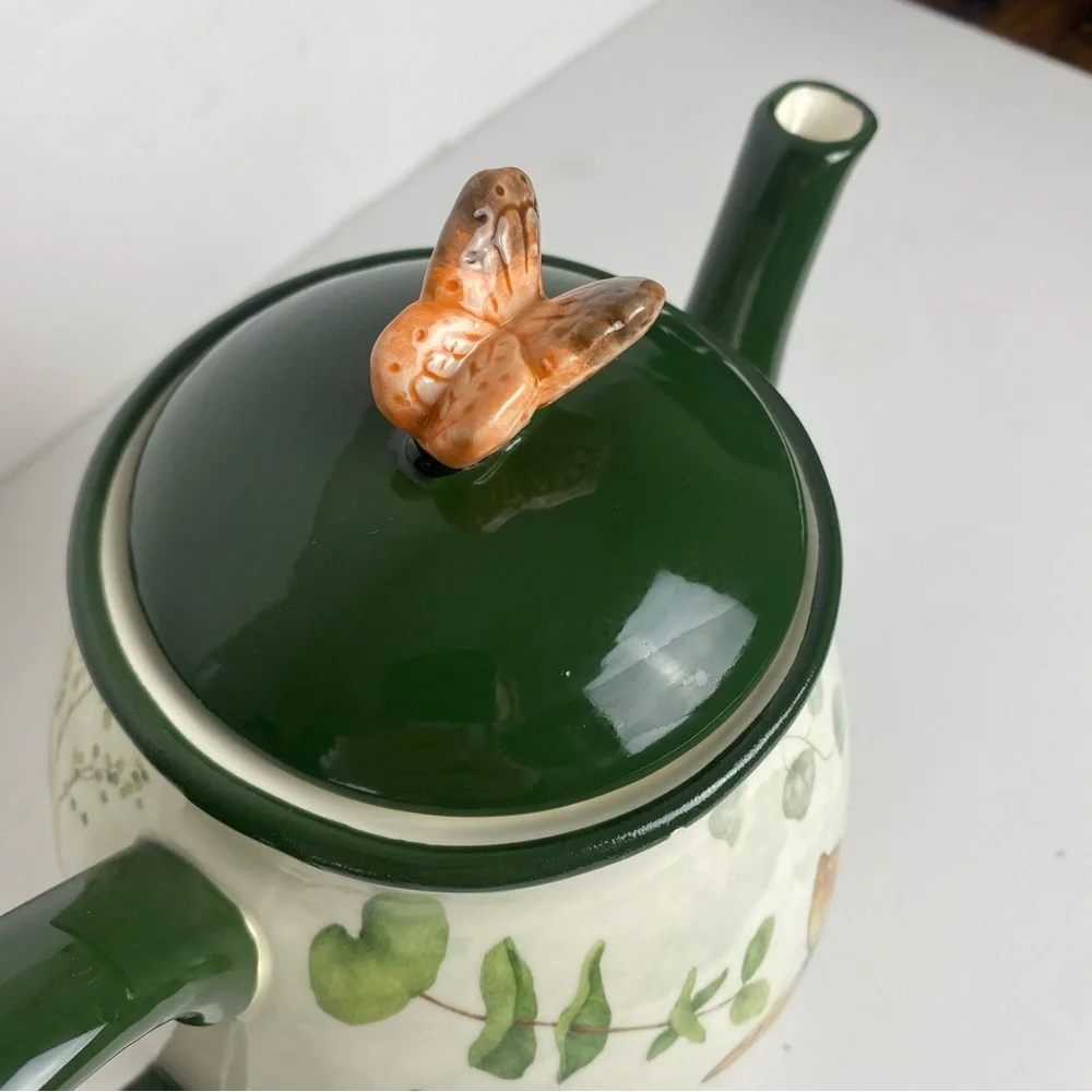 Cracker Barrel Susan Winget Butterfly Earthenware Teapot Spring Easter 7.5" - Picture 4 of 10